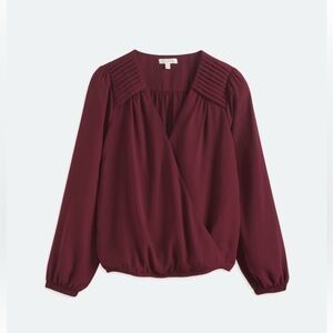 NEW Nine Britton | Kimberly Surplice Blouse| Medium|V-Neck long sleeve|